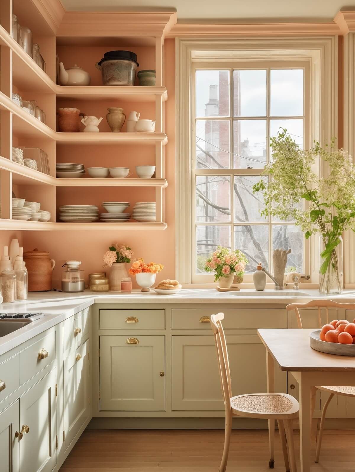 Colored walls in the kitchen