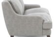 Contemporary Grey Leather Loveseat