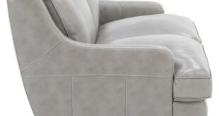 Contemporary Grey Leather Loveseat