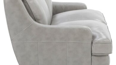 Contemporary Grey Leather Loveseat