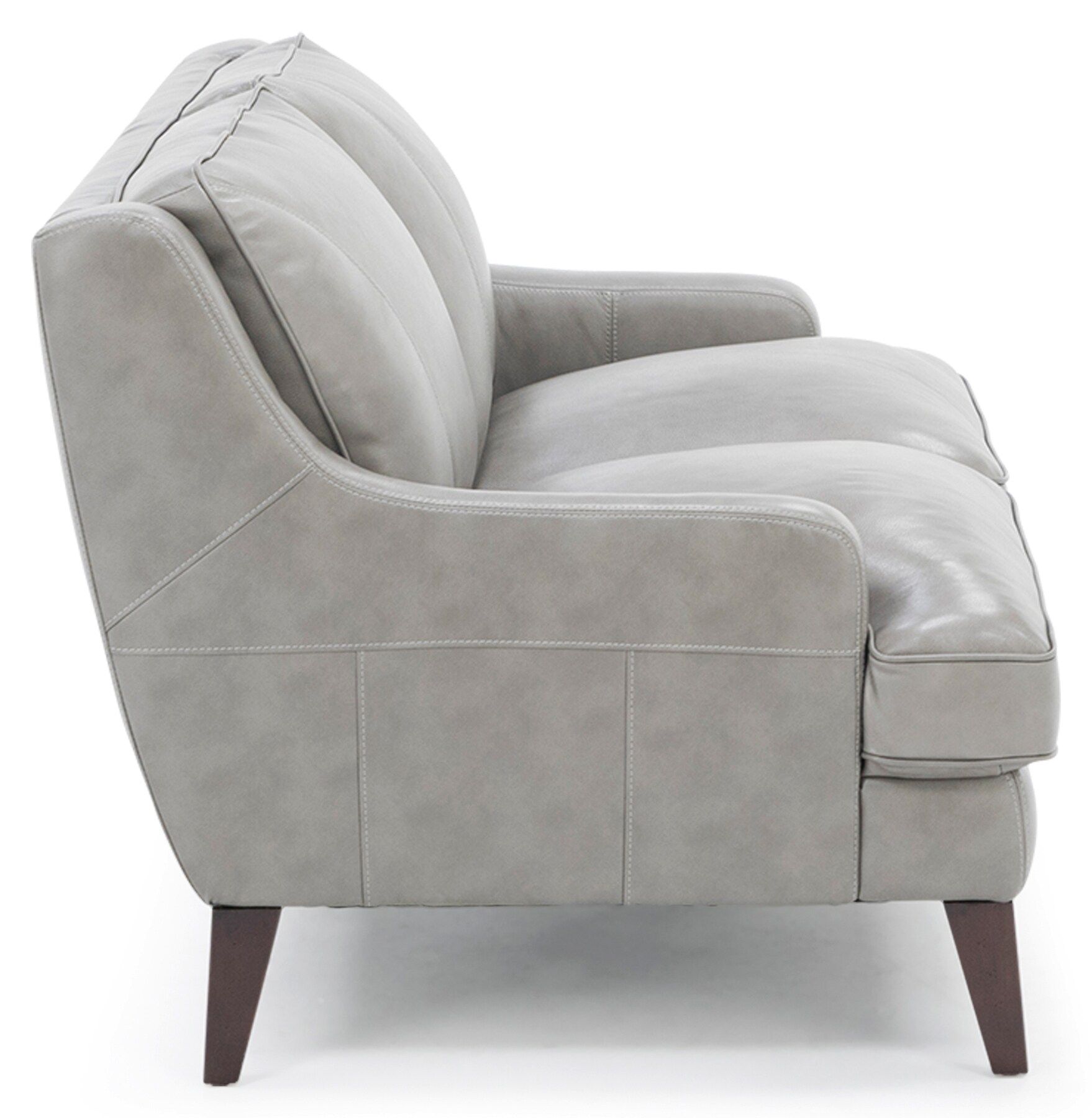 Contemporary Grey Leather Loveseat for Modern Living Spaces