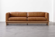 Contemporary Grey Leather Sectional Sofa