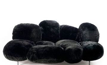 Contemporary Grey Leather Sectional Sofa
