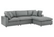 Contemporary Grey Leather Sectional Sofa