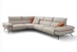 Contemporary Grey Leather Sectional Sofa