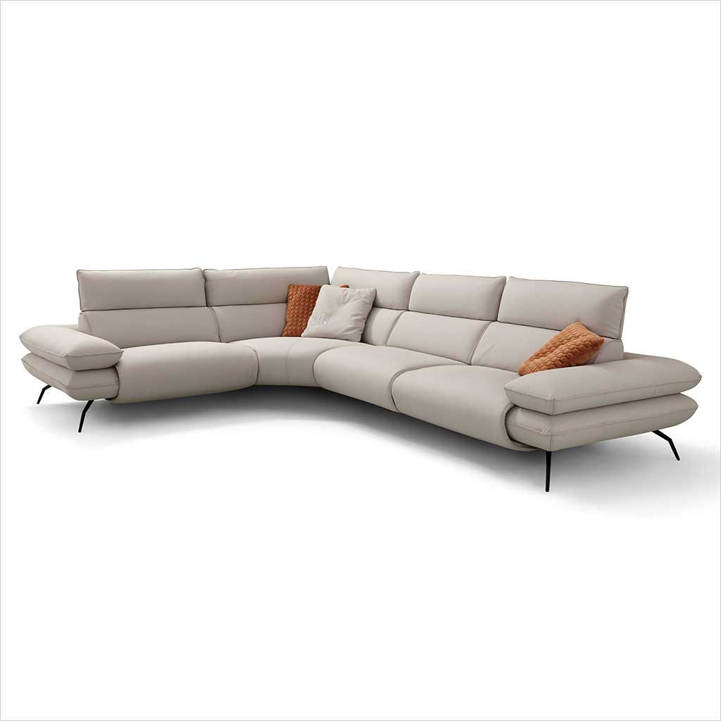 Contemporary Grey Leather Sectional Sofa: The Ultimate in Modern Living