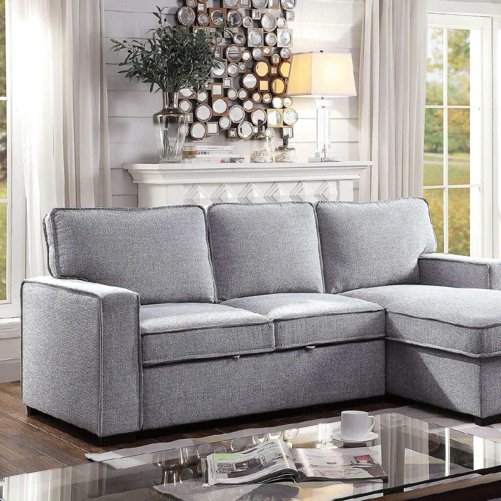 Contemporary Grey Sectional Sleeper Sofa