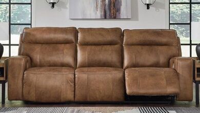 Contemporary Leather Reclining Sofa