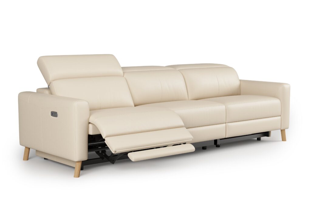 Contemporary Leather Reclining Sofa