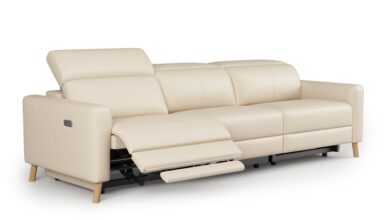 Contemporary Leather Reclining Sofa