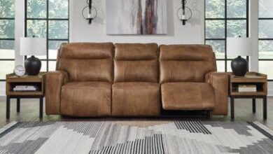 Contemporary Leather Reclining Sofa