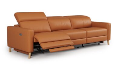 Contemporary Leather Reclining Sofa