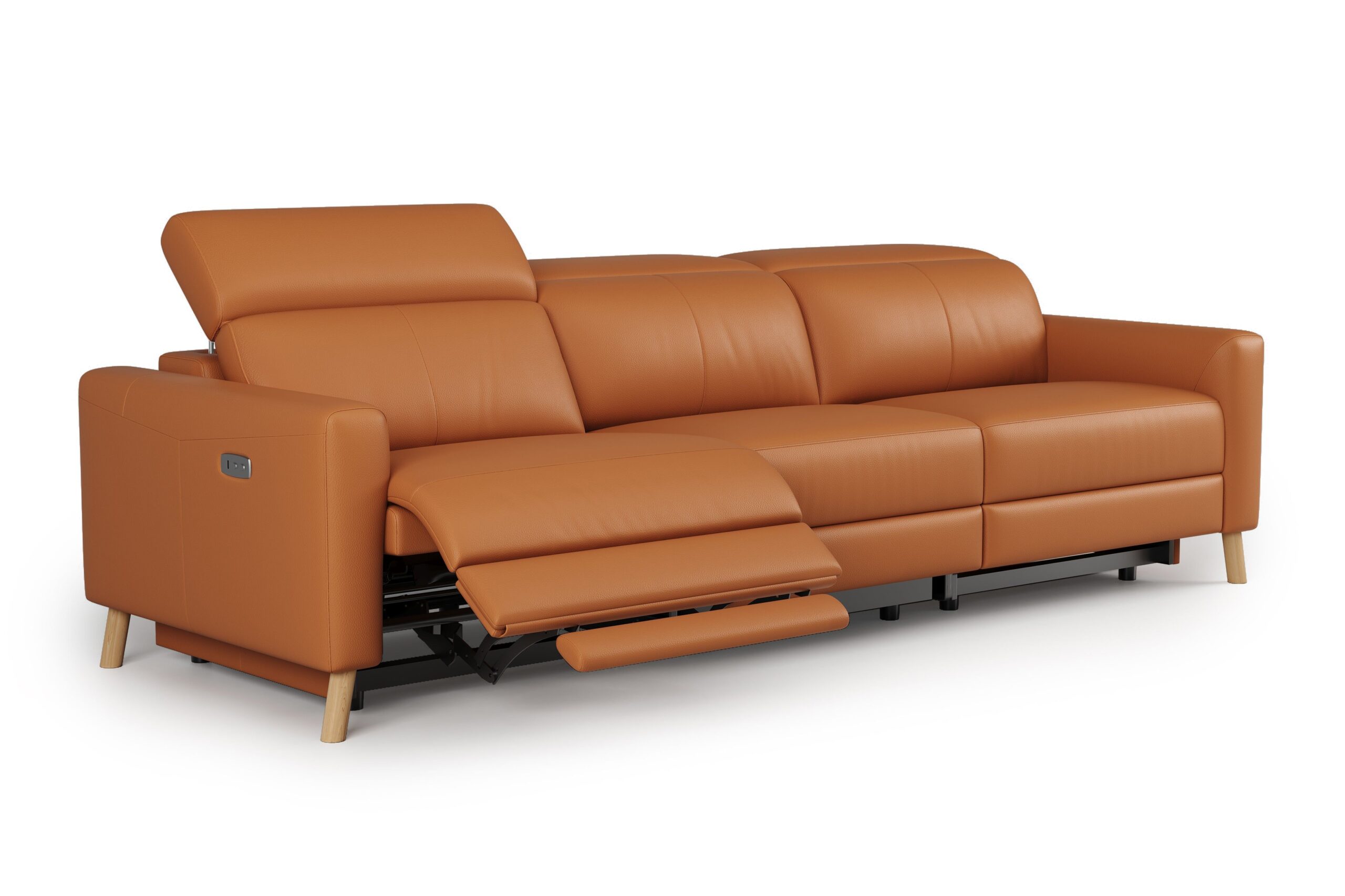 Contemporary Leather Reclining Sofa