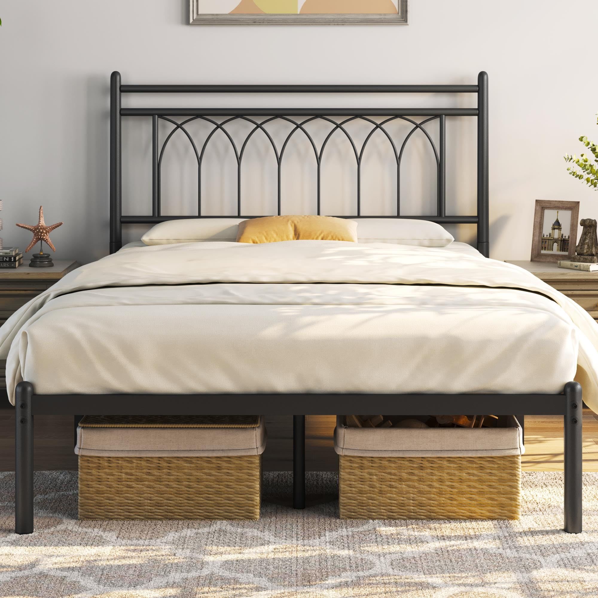 Extra long metal beds Sleek and Stylish Metal Beds for Tall Individuals