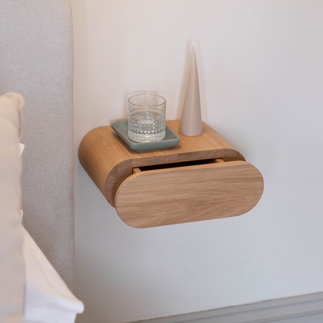 Floating bedside tables a modern and stylish space-saving solution