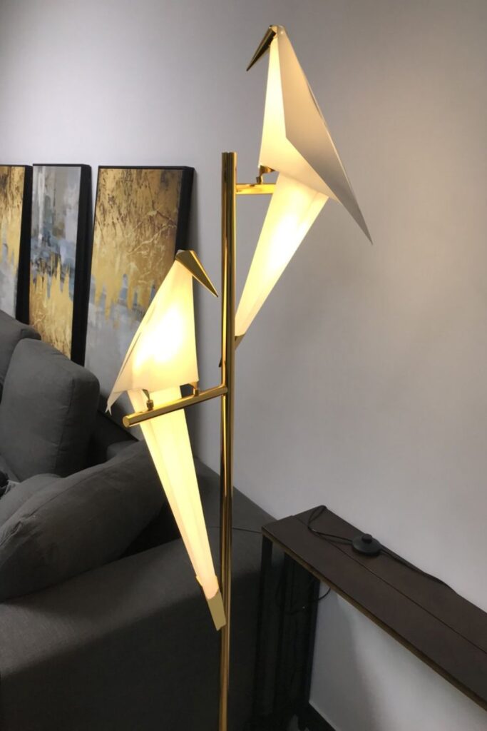 Floor lamp with table