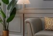 Floor lamp with table