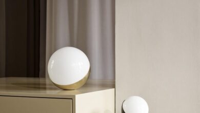 Floor lamp with table