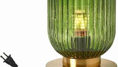 Green bedside lamps