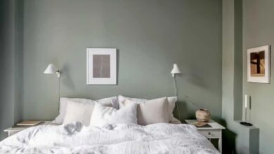 Green bedside lamps