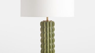 Green bedside lamps