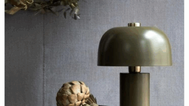 Green bedside lamps