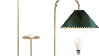 Green floor lamp