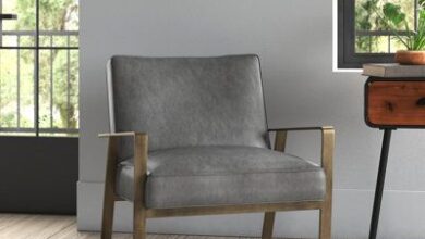 Grey Leather Armchair