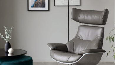 Grey Leather Armchair