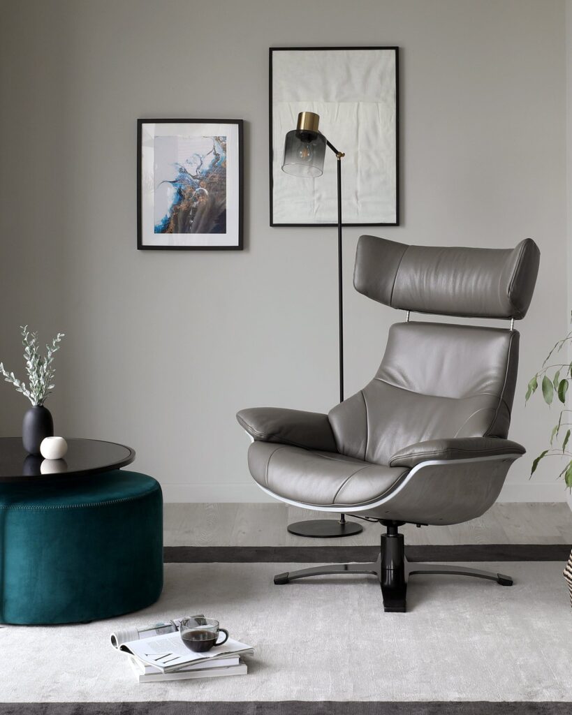 Grey Leather Armchair