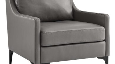 Grey Leather Armchair