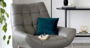 Grey Leather Armchair