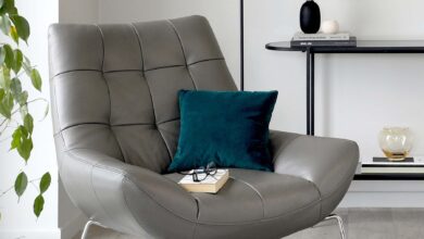 Grey Leather Armchair
