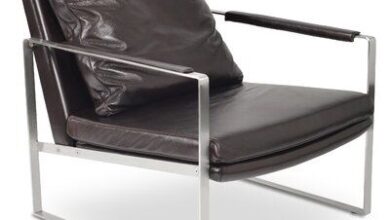 Grey Leather Armchair