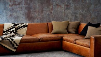 Grey Leather Sectional Sofa