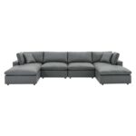 Grey Leather Sectional Sofa