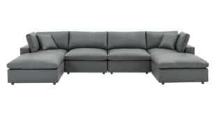 Grey Leather Sectional Sofa