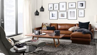 Grey Leather Sectional Sofa