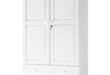 Hinged-door wardrobes pine painted white