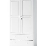 Hinged-door wardrobes pine painted white