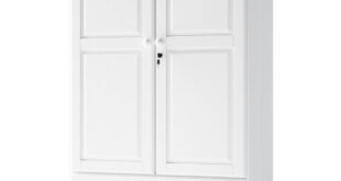 Hinged-door wardrobes pine painted white