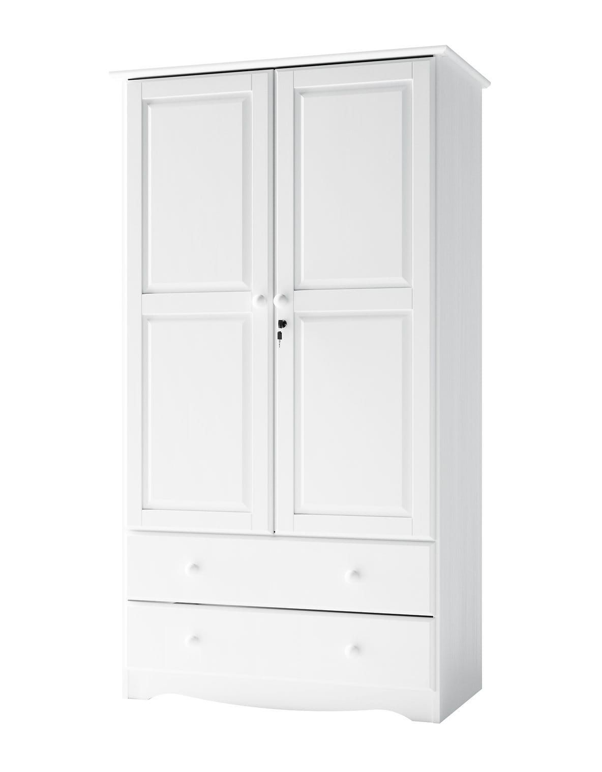 Hinged-door wardrobes pine painted white Stylish White Pine Wardrobes with Hinged Doors for Your Bedroom