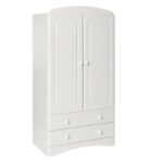 Hinged-door wardrobes pine painted white