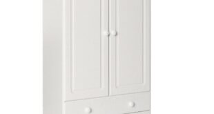 Hinged-door wardrobes pine painted white