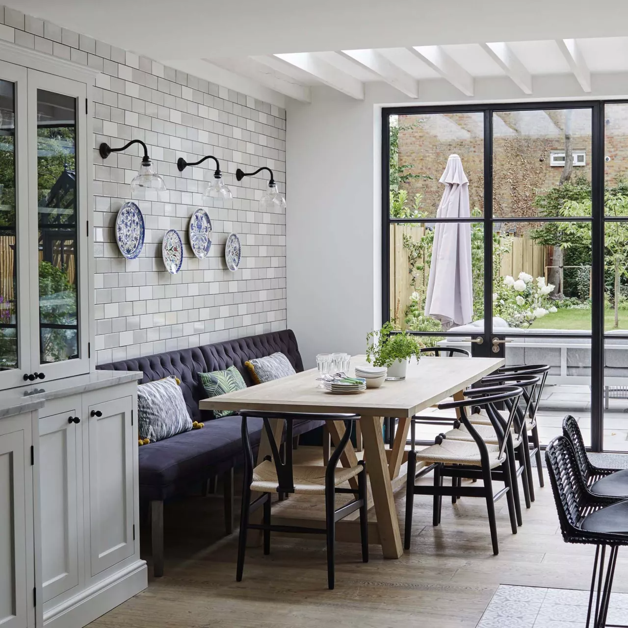 Kitchen with bench for efficient meal prep