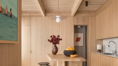 Kitchen with wooden floor