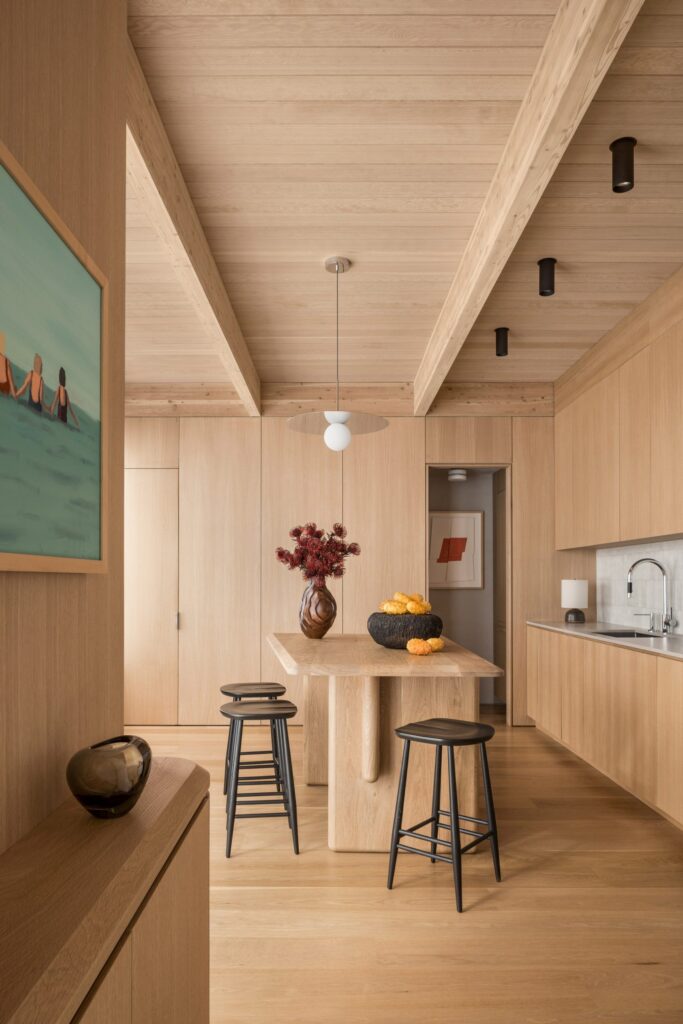 Kitchen with wooden floor