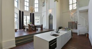 Kitchen with wooden floor