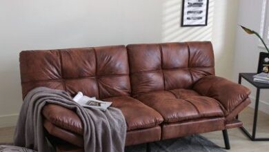 Leather Futon Sofa Bed