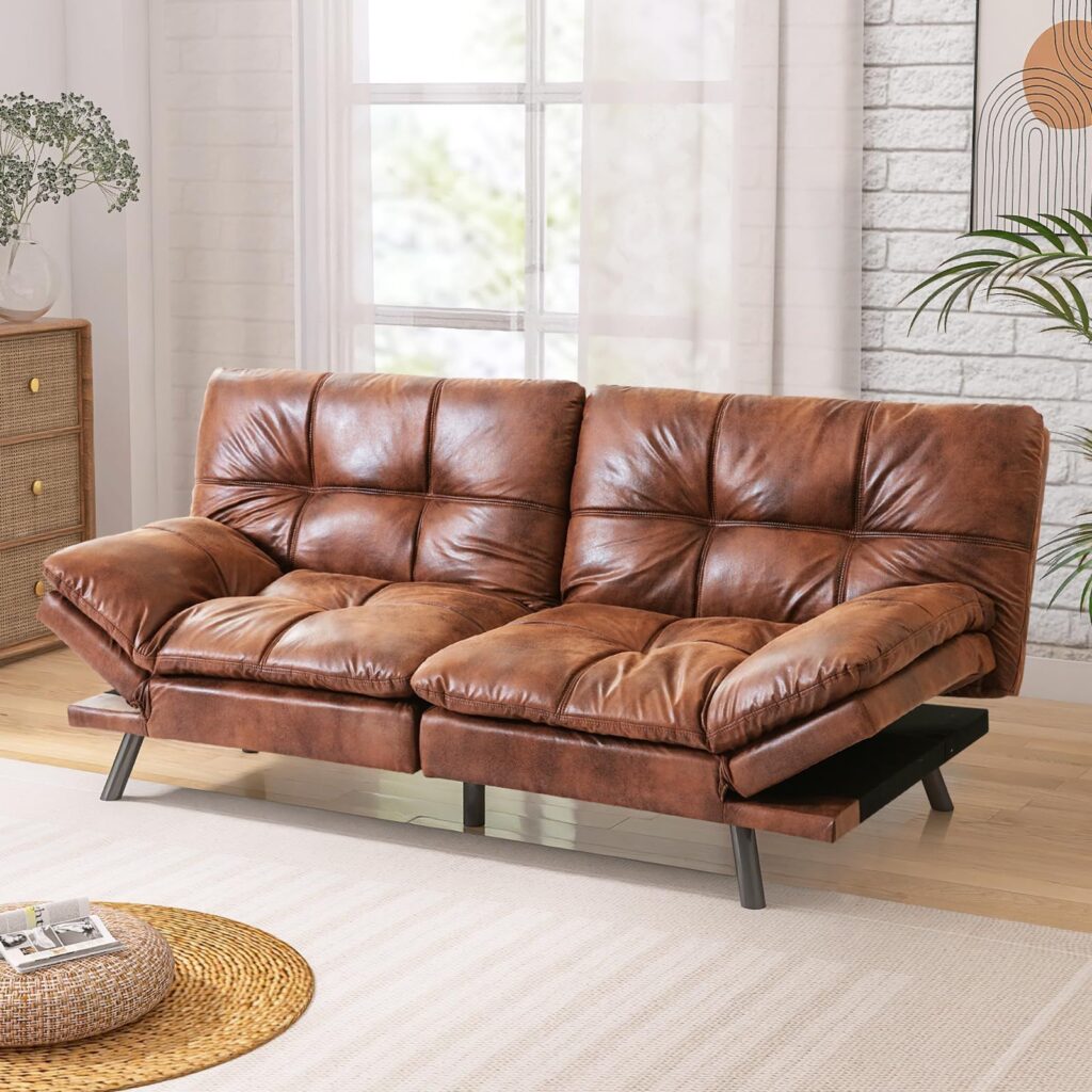 Leather Futon Sofa Bed